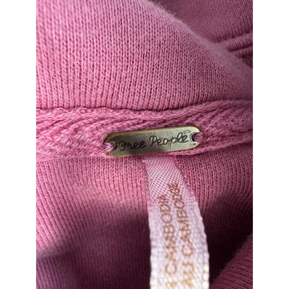 Free People Jacket Womens Small Pink Fleece Button Shacket Pockets Collared - Picture 2 of 8